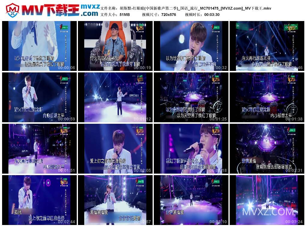 胡斯默-红眼睛(中国新歌声第二季)_国语_流行_MC701475